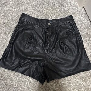 Levi's Black High Waist Leather Shorts